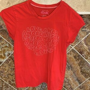Victoria's Secret Pink Red Love Valentine's T-Shirt Size XS/S